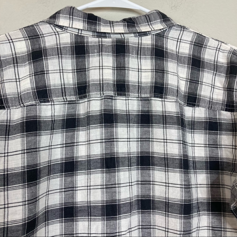 Outerknown Men’s Highline L/S Shirt in Black and White Plaid - Picture 5 of 8